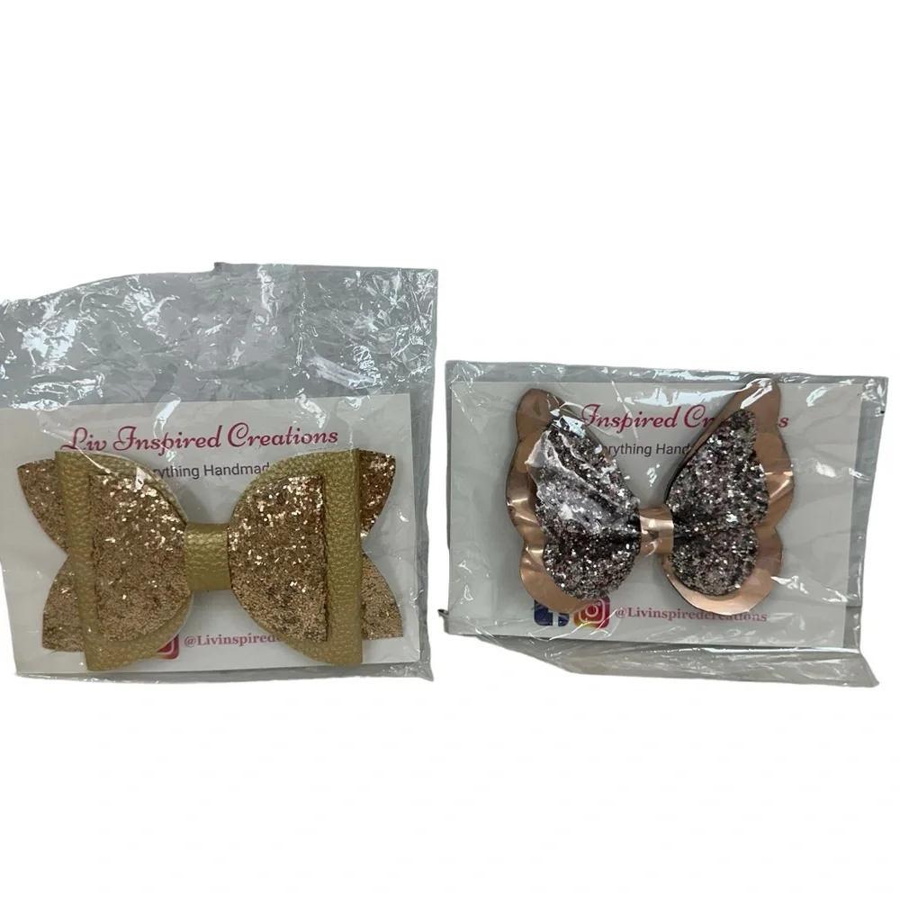 2 Inspired Creations hand made girls butterfly hair Bow Alligator clips … - Picture 1 of 11